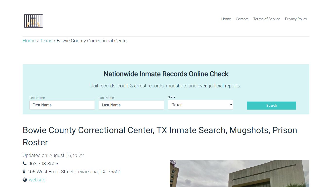 Bowie County Correctional Center, TX Inmate Search, Mugshots, Prison ...